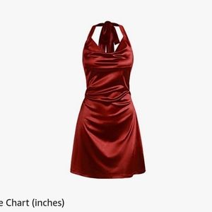 Womens halter top dress satin red size medium